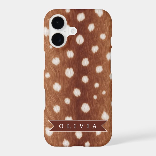 Personalized Deer Print Neutral Aesthetic Gifts Case-Mate iPhone Case (Back)