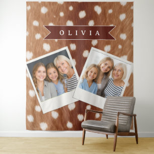 Personalized Deer Print Neutral Aesthetic Gifts Tapestry