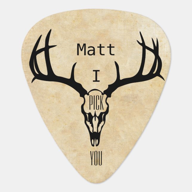 Personalized Deer Stag BUCK Guitar Pick (Front)