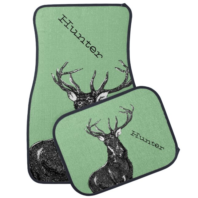 Personalized Deer Stag Car Floor Mat (Set)