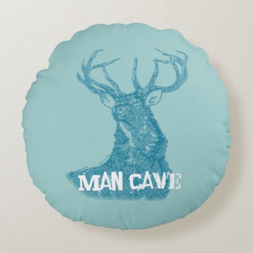 Personalized Deer Stag Round Pillow