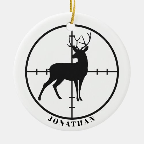 Personalized Deer Target Ceramic Ornament