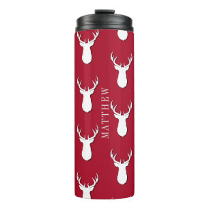 Personalized Deer Trophy Pattern Festive Thermal Tumbler
