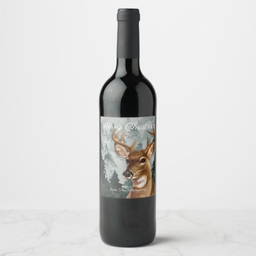 Personalized Deer Wine Bottle Label