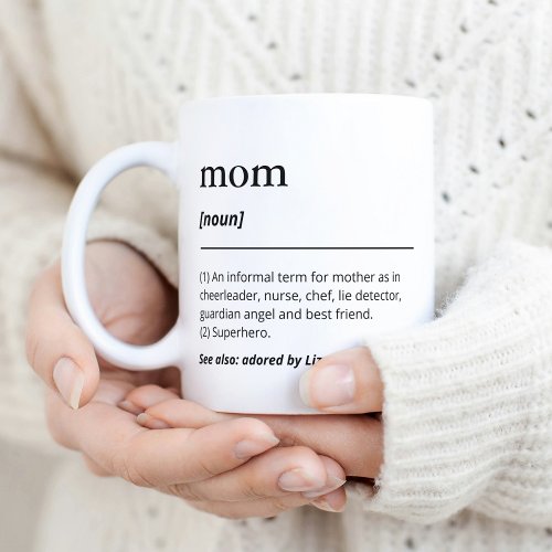 Personalized definition of mom funny dictionary coffee mug