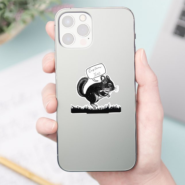 Personalized Degu Silhouette Laptop Sticker  (Phone)