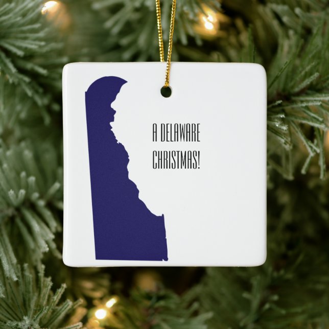 Personalized Delaware Christmas Ornament (Tree)
