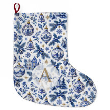 Personalized Delft White Blue Dutch Monogram