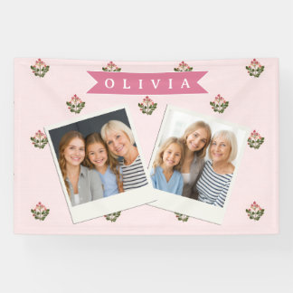 Personalized Delicate Botanical Floral Romantic Banner