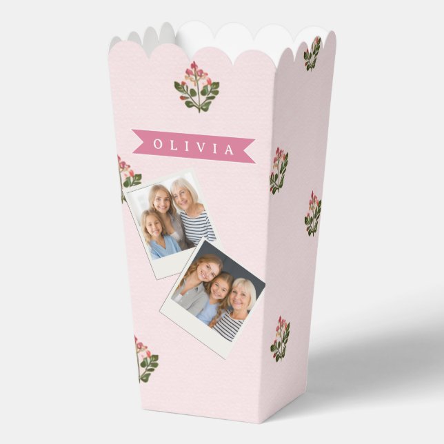 Personalized Delicate Botanical Floral Romantic Favor Boxes (Front)