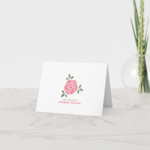 Personalized Delicate Pink Flower Thank You Card