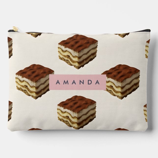 Personalized Delicious Tiramisu Dessert Pattern Accessory Pouch (Front)