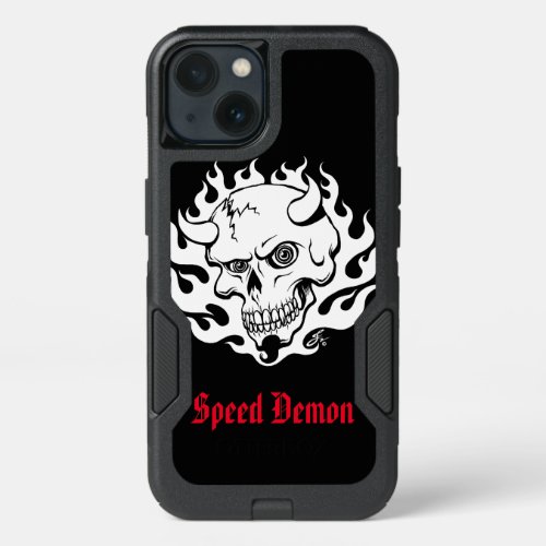 Personalized Demon Skull with Flames iPhone 13 Case