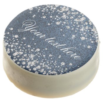 Personalized Denim And Diamond Cookies by Champagne_N_Caviar at Zazzle