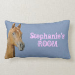 Personalized Denim Blue Color Horse Pillow