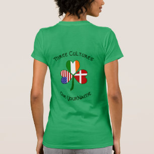Personalized Denmark Ireland USA Shamrock Women’s T-Shirt