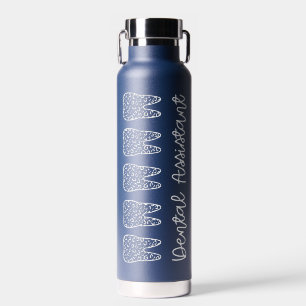 Personalized Dental Assistant Leopard Print Tooth Water Bottle