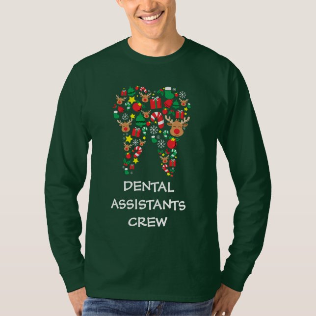 Personalized Dental Assistants Christmas Team T-Shirt (Front)