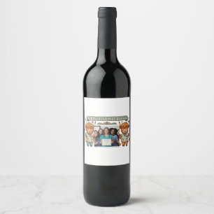 Personalized Dental Hygienist Besties Highland Cow Wine Label