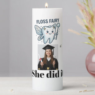 Personalized Dental Hygienist Graduation Floss Fai Pillar Candle