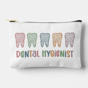 Personalized Dental Hygienist Leopard Print teeth Accessory Pouch
