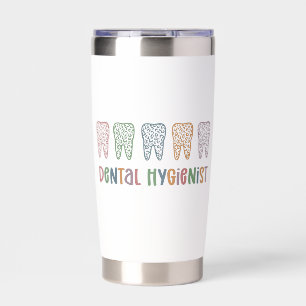 Personalized Dental Hygienist Leopard Print teeth Insulated Tumbler