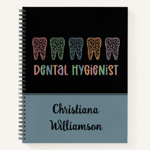 Personalized Dental Hygienist Leopard Print teeth Notebook