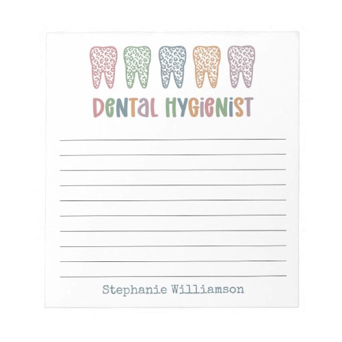 Personalized Dental Hygienist  RDH Dentist Cute Notepad