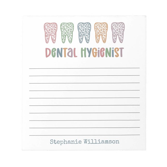 Personalized Dental Hygienist | RDH Dentist Cute Notepad (Front)