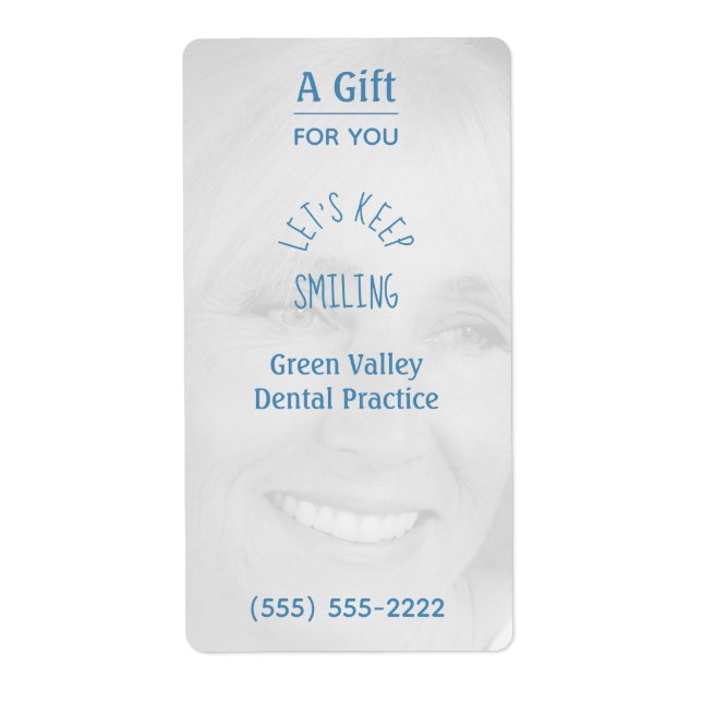 Personalized Dental Photo Hand Sanitizer  Label (Front)