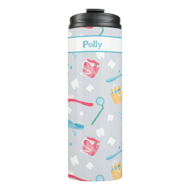 Personalized Dental Practice Dental Supplies Thermal Tumbler (Front)