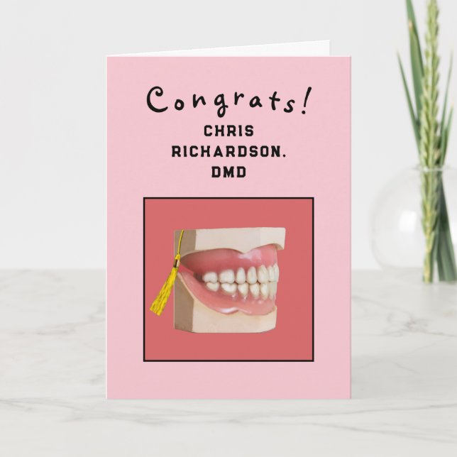 Personalized Dentist Dental School Graduation Card (Front)