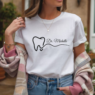 Personalized Dentist Office Dental White Tooth     T-Shirt
