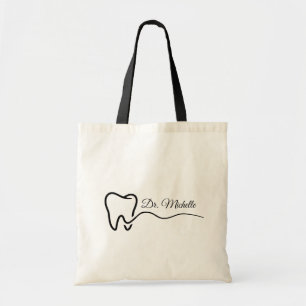 Personalized Dentist Office Dental White Tooth Tote Bag