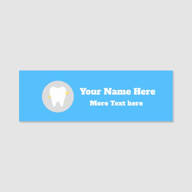 Personalized dentist office Name Tag (Front)