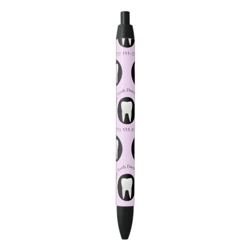 Personalized Dentist Office tooth Promotional Black Ink Pen