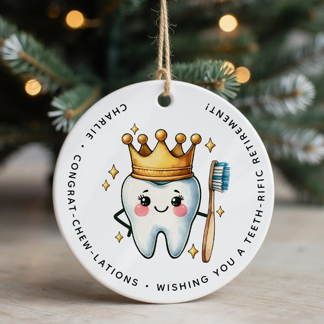 Personalized Dentist Retirement Gift Ceramic Ornament (Creator Uploaded)