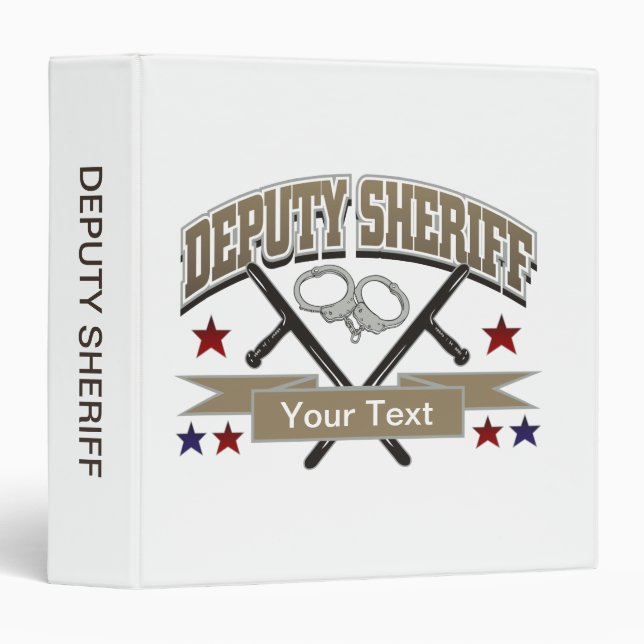 Personalized Deputy Sheriff 3 Ring Binder (Front/Spine)