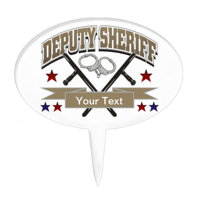 Personalized Deputy Sheriff Cake Topper (Front)