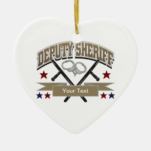 Personalized Deputy Sheriff Ceramic Ornament