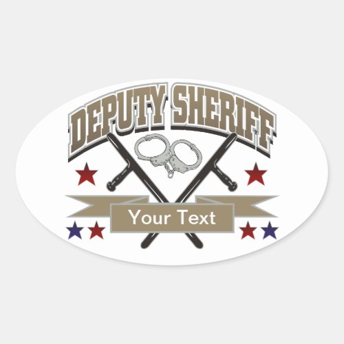 Personalized Deputy Sheriff Oval Sticker