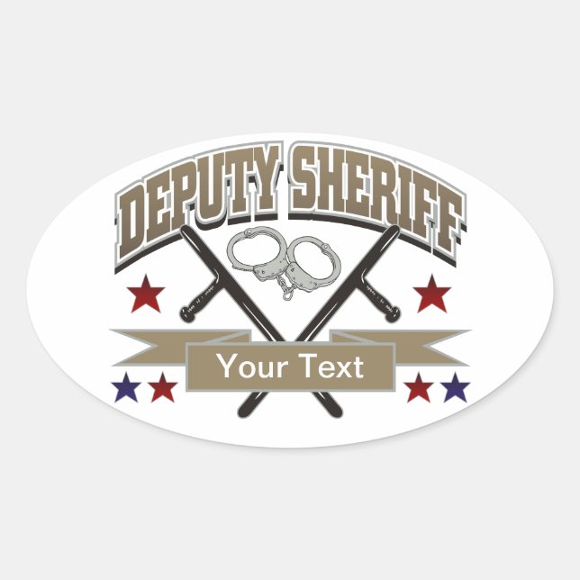 Personalized Deputy Sheriff Oval Sticker (Front)