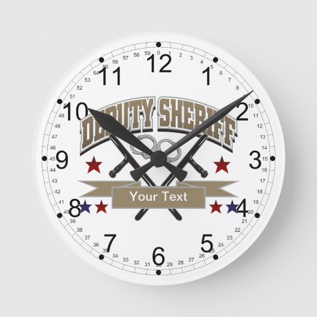 Personalized Deputy Sheriff Round Clock (Front)