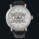 Personalized Deputy Sheriff Watch<br><div class="desc">Brown colors of a deputy sheriff, handcuffs and crossed police batons highlight this personalized Deputy Sheriff gift! Edit the custom text area with your deputy sheriffs name, nickname, sheriff departments name or location!</div>