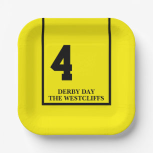 Personalized Derby Party Horse 4 Yellow Paper Plates