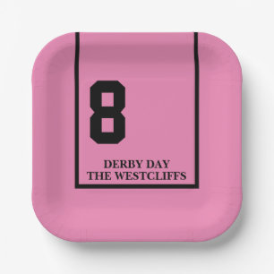 Personalized Derby Party Horse 8 Pink Paper Plates