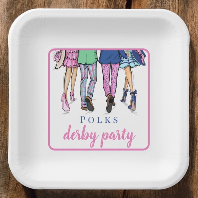 Personalized Derby Party Preppy Couple Custom Paper Plates (Creator Uploaded)