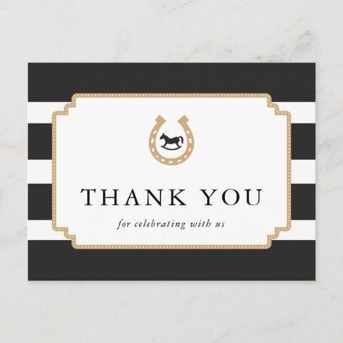 Personalized Derby Thank You Postcard Baby Shower