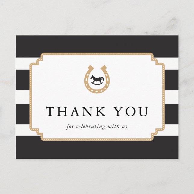 Personalized Derby Thank You Postcard Baby Shower (Front)