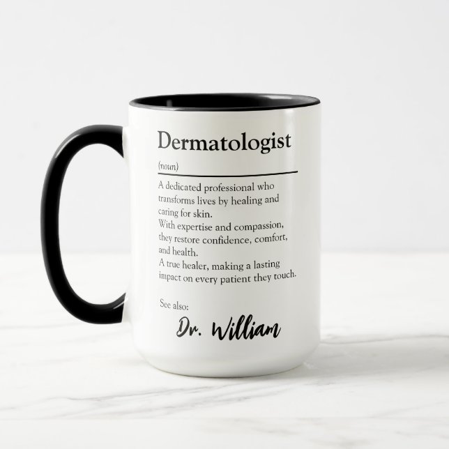 Personalized Dermatologist Appreciation Definition Mug (Left)